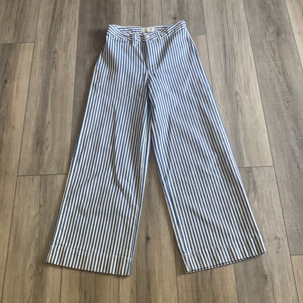 Madewell high waist seersucker pants size 24 Tall